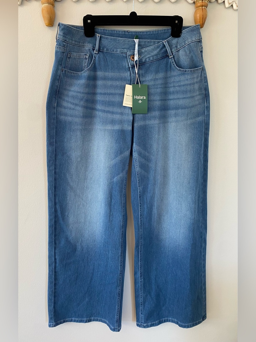 HALARA NWT large-tall Wide-Leg Jeans in Medium Blue Wash - Picture 3 of 8